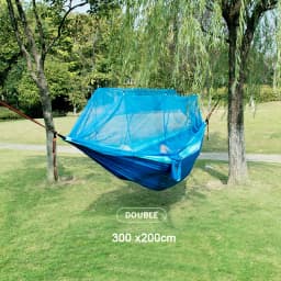 Single and Double Size Nylon Fabric Portable Travel Outdoor Camping Hanging Sleeping Hammock with Mosquito Net