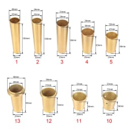 4 Pcs Furniture Leg Cover Foot Solid Copper Tip Brushed Brass Table Chair Cylinder/Cone Cap Protect Safety Bottom Safe Pad Decor