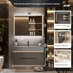 Rock Plate Integrated Basin, Bathroom Washbasin, Washbasin, Bathroom Cabinet Combination, Multiple Sizes Available