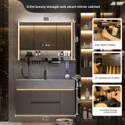 Rock Plate Integrated Basin, Bathroom Washbasin, Washbasin, Bathroom Cabinet Combination, Multiple Sizes Available