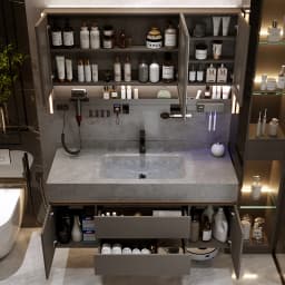 Rock Plate Integrated Basin, Bathroom Washbasin, Washbasin, Bathroom Cabinet Combination, Multiple Sizes Available