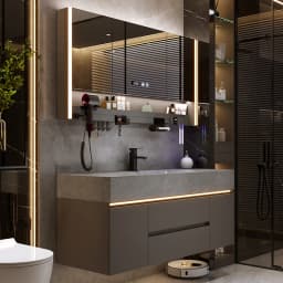 Rock Plate Integrated Basin, Bathroom Washbasin, Washbasin, Bathroom Cabinet Combination, Multiple Sizes Available