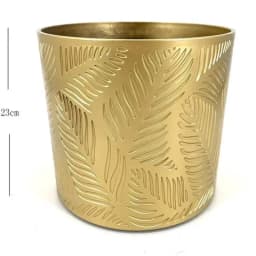 Modern Gold Iron Plant Rack Three-Piece Green Potted Flower Bucket Set Concave Pattern Design Round Flower Pot Holder