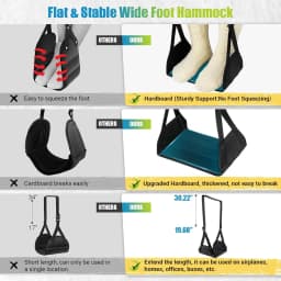 Newest Foot Hammock Foot Rest With Adjustable Strap Foe Airplane,Portable Desk Foot Hammock For Plane Travel Office Working