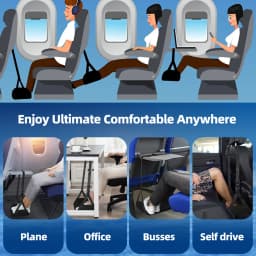 Newest Foot Hammock Foot Rest With Adjustable Strap Foe Airplane,Portable Desk Foot Hammock For Plane Travel Office Working
