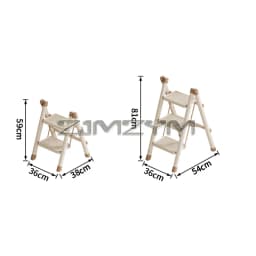 2-3 Step Folding Ladder Chair Carbon Steel High-Strength Kitchen Step Stool Multifunction Storage Shelf Flower Pot Stand