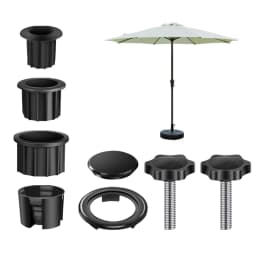 Sun Umbrella Base Bracket Accessories Plastic Pipe Sleeve Fixing Screws Star Shape Thread Clamping Handle Bolt M8 For Umbrella