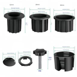 Sun Umbrella Base Bracket Accessories Plastic Pipe Sleeve Fixing Screws Star Shape Thread Clamping Handle Bolt M8 For Umbrella
