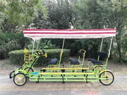 2pcs/lot 4 Wheels 6 Seater Tourist Sightseeing Pedal Surrey Bike Road Tandem Bicycles For Park