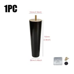 8/10/12/15/20cm Solid Wood Conical Furniture Legs Screw Sofa Legs Bed Cabinet Table Chair Replacement Feet