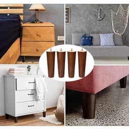 8/10/12/15/20cm Solid Wood Conical Furniture Legs Screw Sofa Legs Bed Cabinet Table Chair Replacement Feet