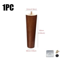 8/10/12/15/20cm Solid Wood Conical Furniture Legs Screw Sofa Legs Bed Cabinet Table Chair Replacement Feet