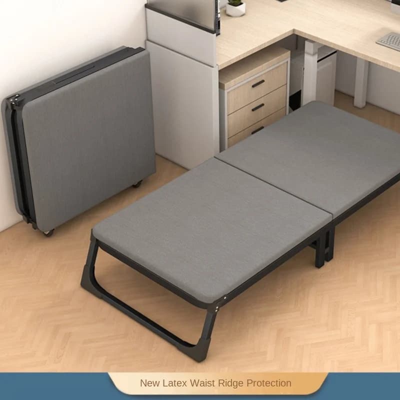 Richome Folding Bed Office Portable Single Companion Bed Household Adult Nap Bed Lounge Chair Simple Hard Board Marching Bed
