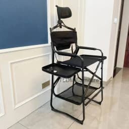 Table Portable Side Makeup with Artist Director Cup Chair Holder Foldable Lightweight Hairstylist Chair for Makeup Salons, Movie