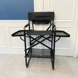 Table Portable Side Makeup with Artist Director Cup Chair Holder Foldable Lightweight Hairstylist Chair for Makeup Salons, Movie