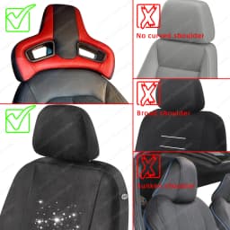 Plug and Play Leather Car Seat Headrest Cold Foam with Racing Style