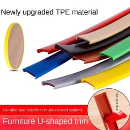10m Adhesive U-molding Edge Banding Edgeband 9MM 12MM 14MM 15MM 16MM 18MM - 36MM White Beige Gray Black Red Blue Green Yellow