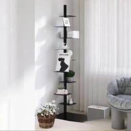 9- Layers Creative Bookcases Iron Rotating Invisible Spiral Bookshelf Living Room Display Shelf Household Corner Room Furniture