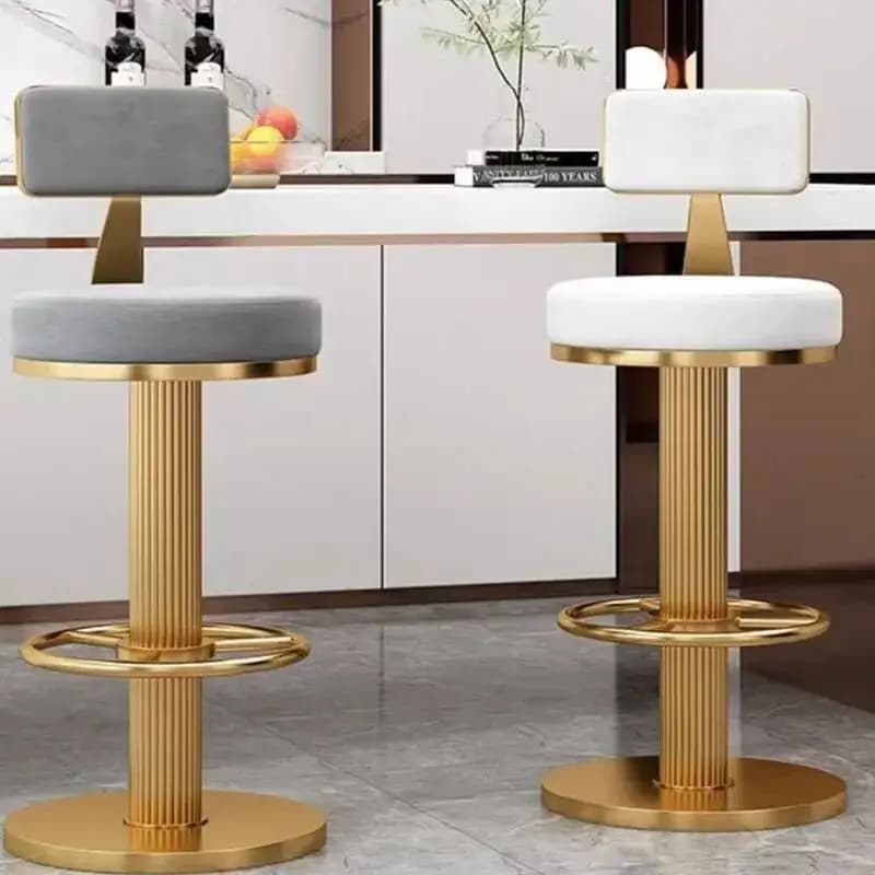 Style Nordic Metal Bar Stool Modern Telescopic High Quality Round Party Chairs White Luxury Soft Taburetes De Bar Furniture