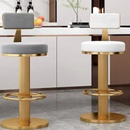 Style Nordic Metal Bar Stool Modern Telescopic High Quality Round Party Chairs White Luxury Soft Taburetes De Bar Furniture