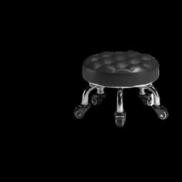 5-Wheel Metal Stool - Thickened Silent Low Stool with Sturdy Frame for Home/Foot Spa/Cosmetology/Kids