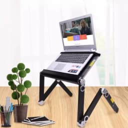 Foldable Multi-Function Laptop Table Stand, Adjustable Flat Bed Tray, Portable Aluminum Alloy Standing Desk Holder