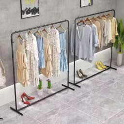 Luxury Gold Clothes Rack Iron Art Stylish Clothing Rack with 100-150CM Length for High-End Home Interior Retail Store Decoration