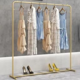 Luxury Gold Clothes Rack Iron Art Stylish Clothing Rack with 100-150CM Length for High-End Home Interior Retail Store Decoration