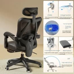 UVR Gaming Computer Chair Mesh Breathable Staff Chair Ergonomic Design Armrest Chair Sitting Comfor THome Office Chair Furniture