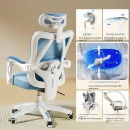 UVR Gaming Computer Chair Mesh Breathable Staff Chair Ergonomic Design Armrest Chair Sitting Comfor THome Office Chair Furniture
