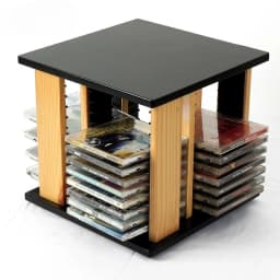 Nordic Modern 360° Rotating CD Rack Space-Saving Solid Wood Disc Stand Storage Organizer for CD Collection