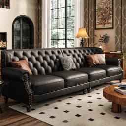 American Retro Sofa Fancy Leather Small Apartment Buckle Sofa First Layer Cowhide Canape Salon Furniture Couch