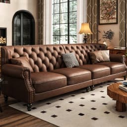 American Retro Sofa Fancy Leather Small Apartment Buckle Sofa First Layer Cowhide Canape Salon Furniture Couch