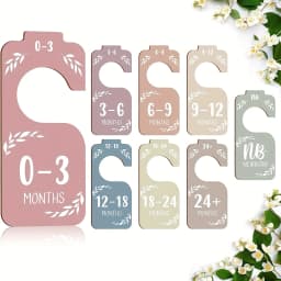 8pcs Wooden Baby Closet Dividers For Baby Clothes Organizer, Double Sided Colorful Baby Closet Organizer For Closet Size Hangers