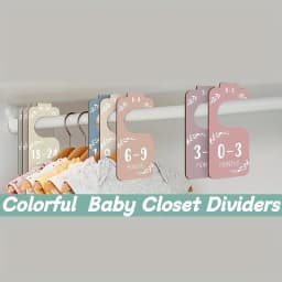 8pcs Wooden Baby Closet Dividers For Baby Clothes Organizer, Double Sided Colorful Baby Closet Organizer For Closet Size Hangers
