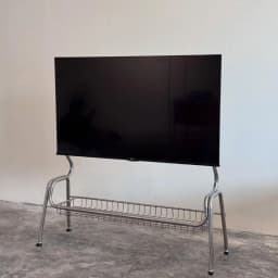 Multifunctional Movable Stainless Steel TV Stand with Storage Basket, Fits 32-75 Inch TVs, Universal for Living Room and Bedroom