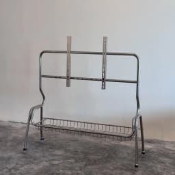 Multifunctional Movable Stainless Steel TV Stand with Storage Basket, Fits 32-75 Inch TVs, Universal for Living Room and Bedroom