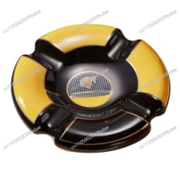 Cigar Ashtray Ceramic Circular Four Cigarette Slots Large Cigar Bar Living Room Household Ashtray