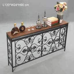 American Wrought Iron Console Table Living Room Furniture Console Tables Retro Creative Home Corridor Decoration Hallway Table