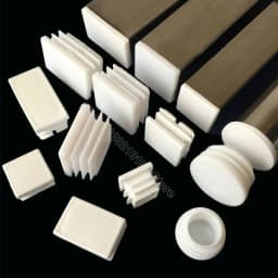 Rectangle/Square White Plastic Blanking End Cap Pipe Tube Inserts Plugs Bung Cover Steel Table Leg Feet Pad 10x20mm to 200x200mm