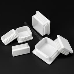 Rectangle/Square White Plastic Blanking End Cap Pipe Tube Inserts Plugs Bung Cover Steel Table Leg Feet Pad 10x20mm to 200x200mm