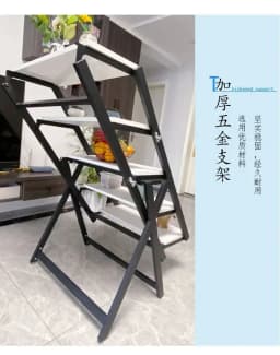 Multi-Functional Folding Dining Table for Small Apartments Rotatable Movable Flower Stand Deformed Design Space-Saving Rack