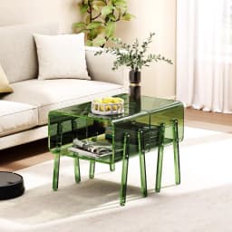 Transparent Side Table for Bedroom, Minimalist Acrylic Nightstand, Space Saving Organizer,Trendy Home Decor for Studio Apartment