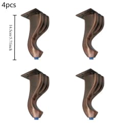 4Pcs 14.5cm European Style Hardware Fittings Metal Furniture Legs Dresser Cabinet Replacement Sofa Cabinets Bed TV Cabinet Feet