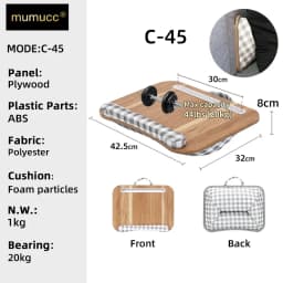 MUMUCC Lazy Laptop Table with Cushions and Slots, Multifunctional Mini Pillow Table, Portable Room Desk, Office Lumbar Support