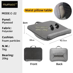 MUMUCC Lazy Laptop Table with Cushions and Slots, Multifunctional Mini Pillow Table, Portable Room Desk, Office Lumbar Support