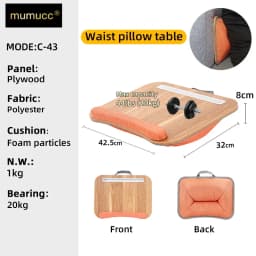 MUMUCC Lazy Laptop Table with Cushions and Slots, Multifunctional Mini Pillow Table, Portable Room Desk, Office Lumbar Support