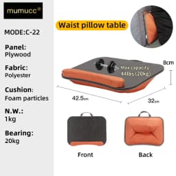 MUMUCC Lazy Laptop Table with Cushions and Slots, Multifunctional Mini Pillow Table, Portable Room Desk, Office Lumbar Support