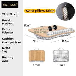 MUMUCC Lazy Laptop Table with Cushions and Slots, Multifunctional Mini Pillow Table, Portable Room Desk, Office Lumbar Support