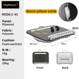 MUMUCC Lazy Laptop Table with Cushions and Slots, Multifunctional Mini Pillow Table, Portable Room Desk, Office Lumbar Support